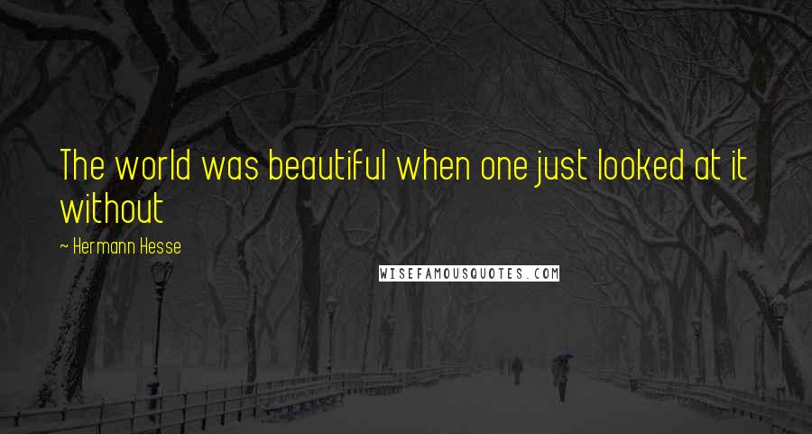 Hermann Hesse Quotes: The world was beautiful when one just looked at it without