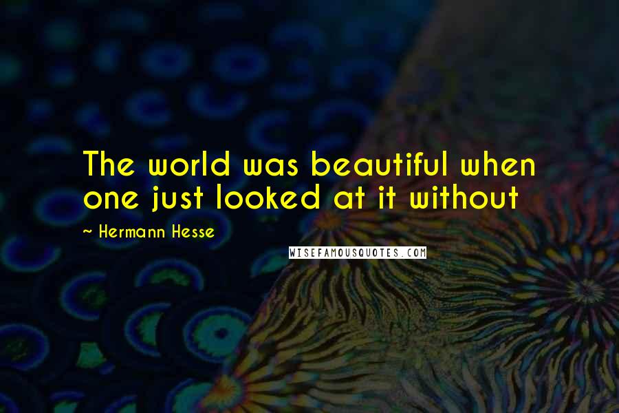 Hermann Hesse Quotes: The world was beautiful when one just looked at it without