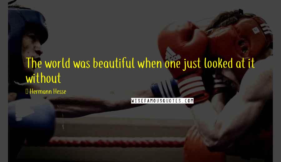 Hermann Hesse Quotes: The world was beautiful when one just looked at it without