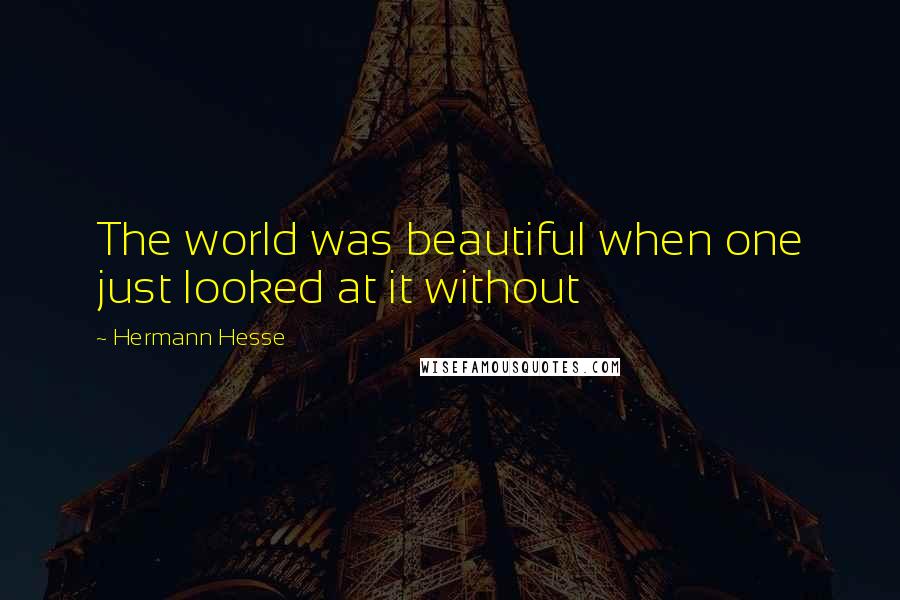 Hermann Hesse Quotes: The world was beautiful when one just looked at it without