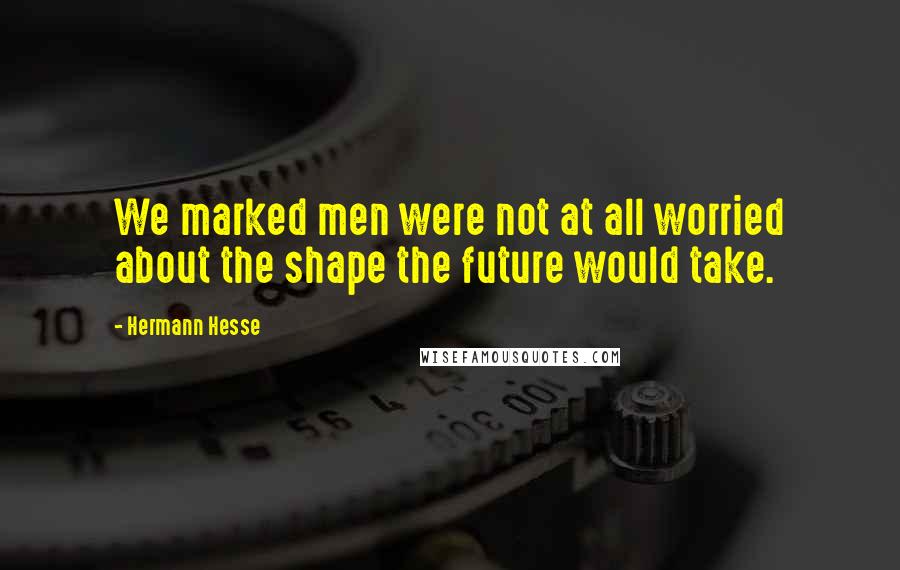 Hermann Hesse Quotes: We marked men were not at all worried about the shape the future would take.