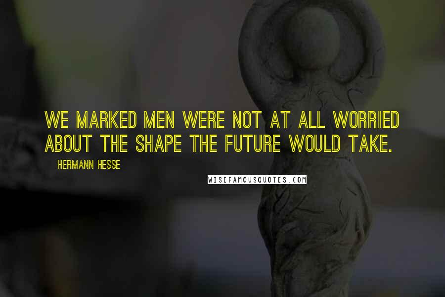 Hermann Hesse Quotes: We marked men were not at all worried about the shape the future would take.