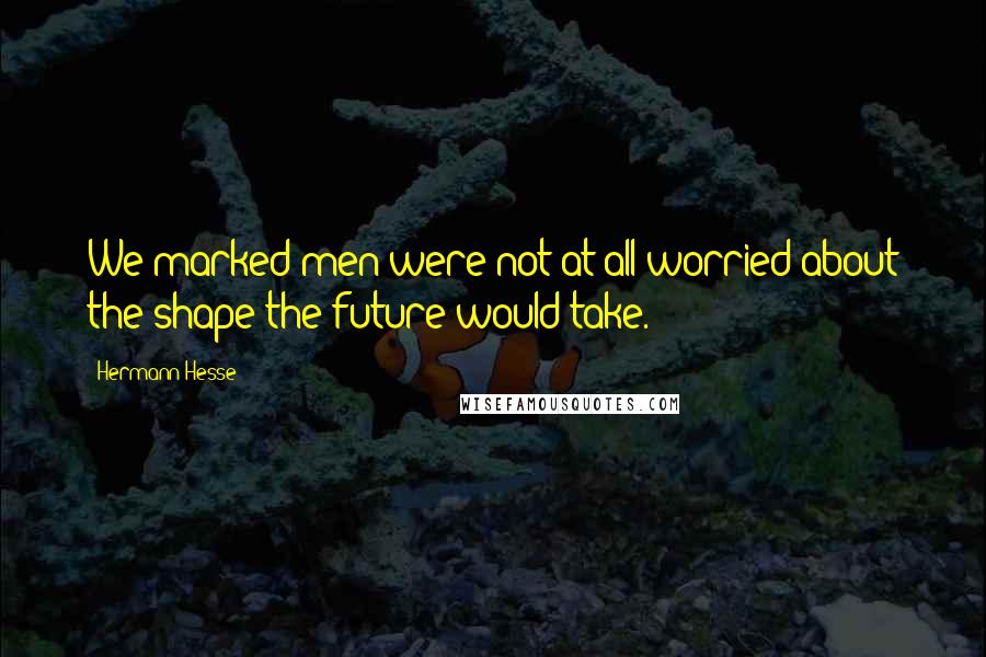 Hermann Hesse Quotes: We marked men were not at all worried about the shape the future would take.