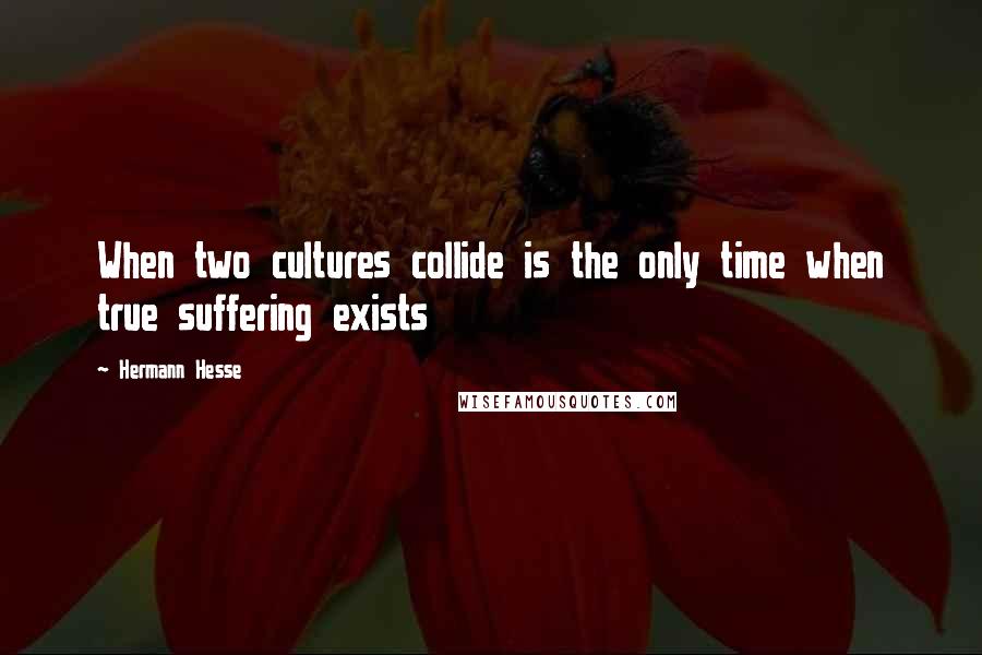 Hermann Hesse Quotes: When two cultures collide is the only time when true suffering exists