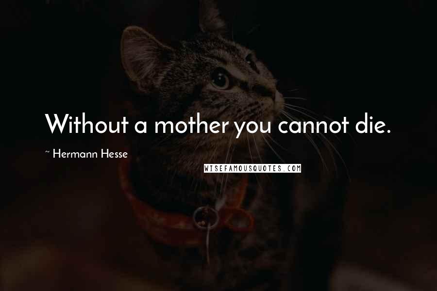 Hermann Hesse Quotes: Without a mother you cannot die.