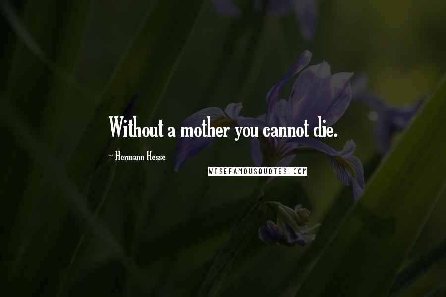 Hermann Hesse Quotes: Without a mother you cannot die.