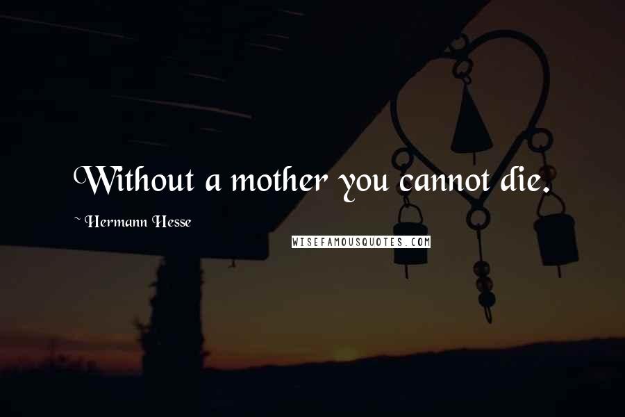 Hermann Hesse Quotes: Without a mother you cannot die.