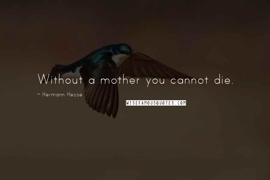 Hermann Hesse Quotes: Without a mother you cannot die.