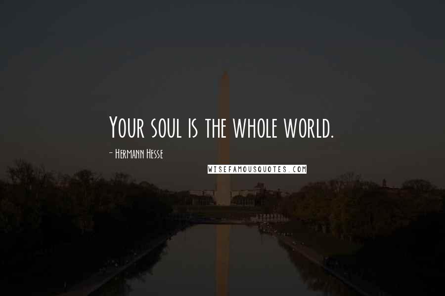 Hermann Hesse Quotes: Your soul is the whole world.