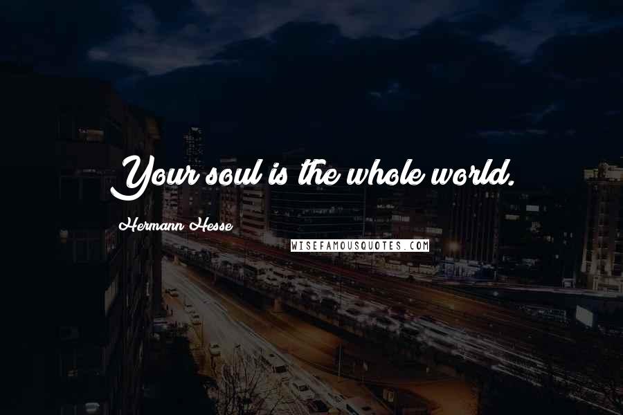Hermann Hesse Quotes: Your soul is the whole world.
