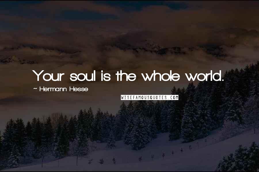 Hermann Hesse Quotes: Your soul is the whole world.