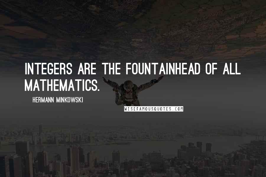 Hermann Minkowski Quotes: Integers are the fountainhead of all mathematics.