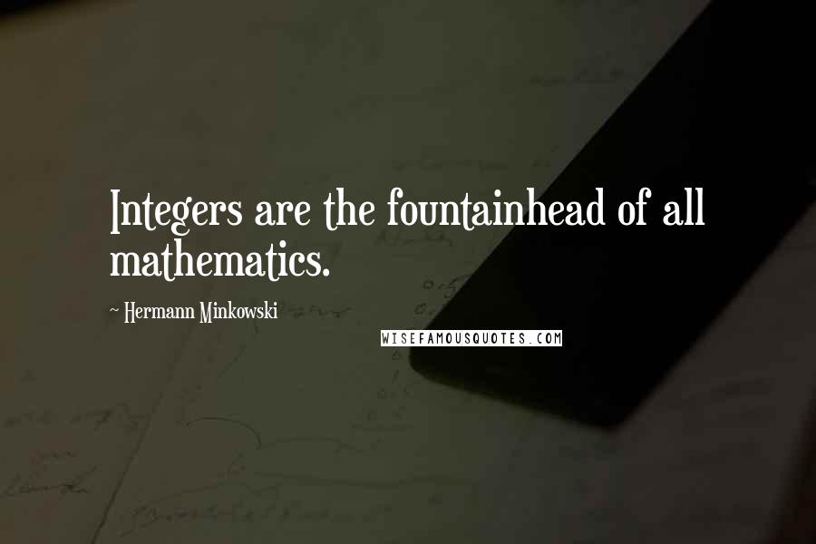 Hermann Minkowski Quotes: Integers are the fountainhead of all mathematics.