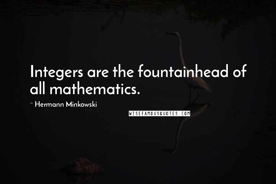 Hermann Minkowski Quotes: Integers are the fountainhead of all mathematics.