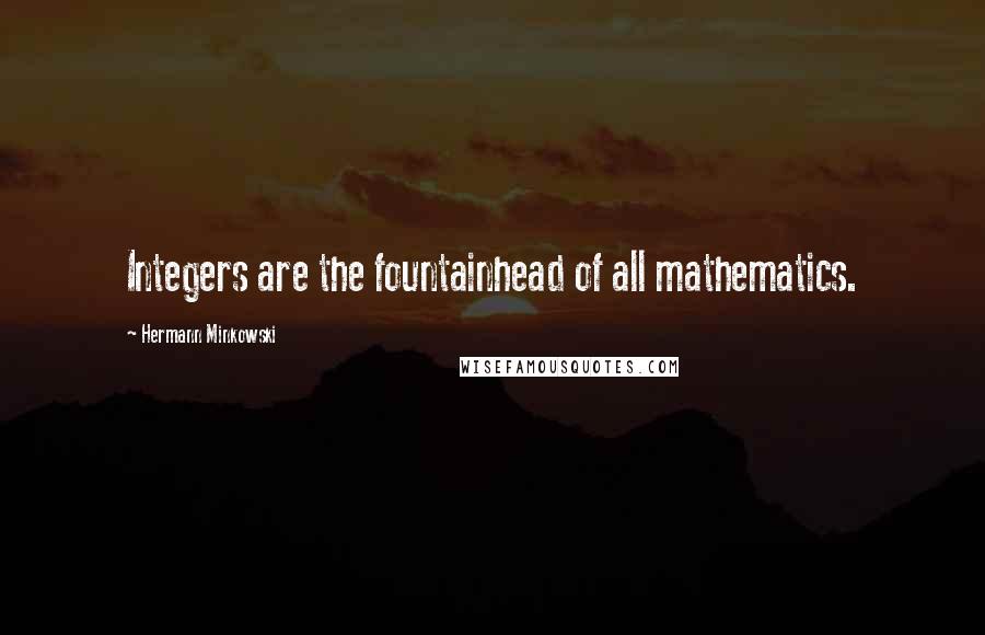 Hermann Minkowski Quotes: Integers are the fountainhead of all mathematics.