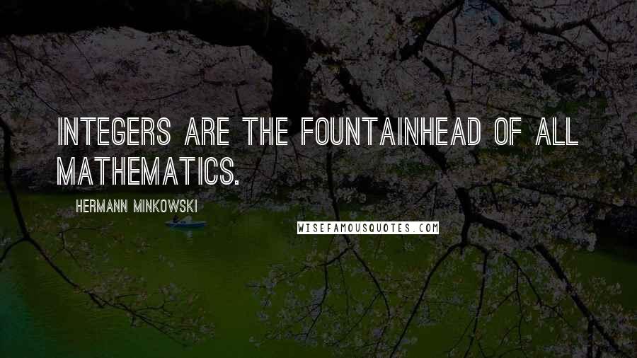 Hermann Minkowski Quotes: Integers are the fountainhead of all mathematics.