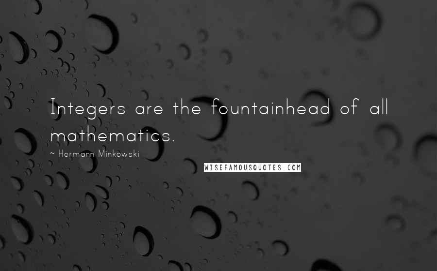 Hermann Minkowski Quotes: Integers are the fountainhead of all mathematics.