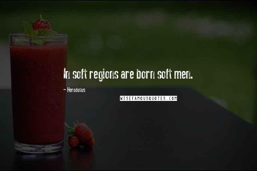 Herodotus Quotes: In soft regions are born soft men.