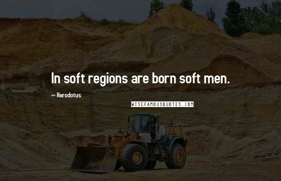 Herodotus Quotes: In soft regions are born soft men.