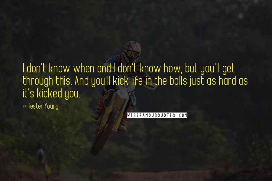 Hester Young Quotes: I don't know when and I don't know how, but you'll get through this. And you'll kick life in the balls just as hard as it's kicked you.
