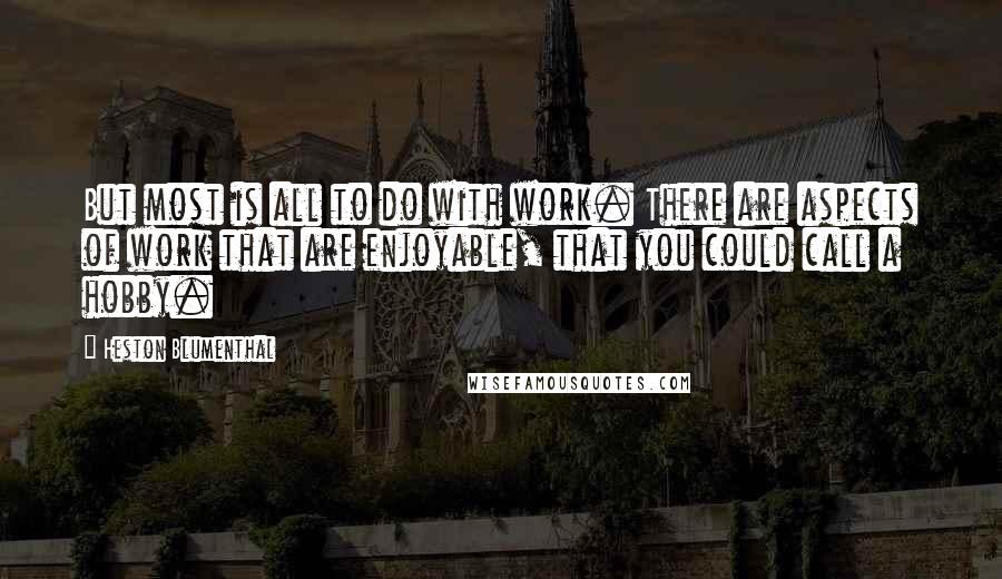 Heston Blumenthal Quotes: But most is all to do with work. There are aspects of work that are enjoyable, that you could call a hobby.