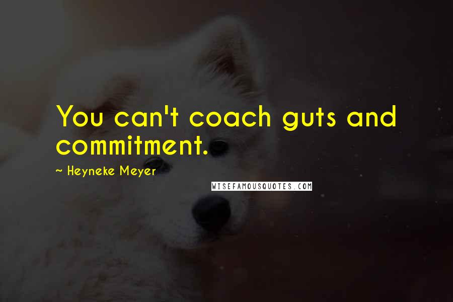 Heyneke Meyer Quotes: You can't coach guts and commitment.