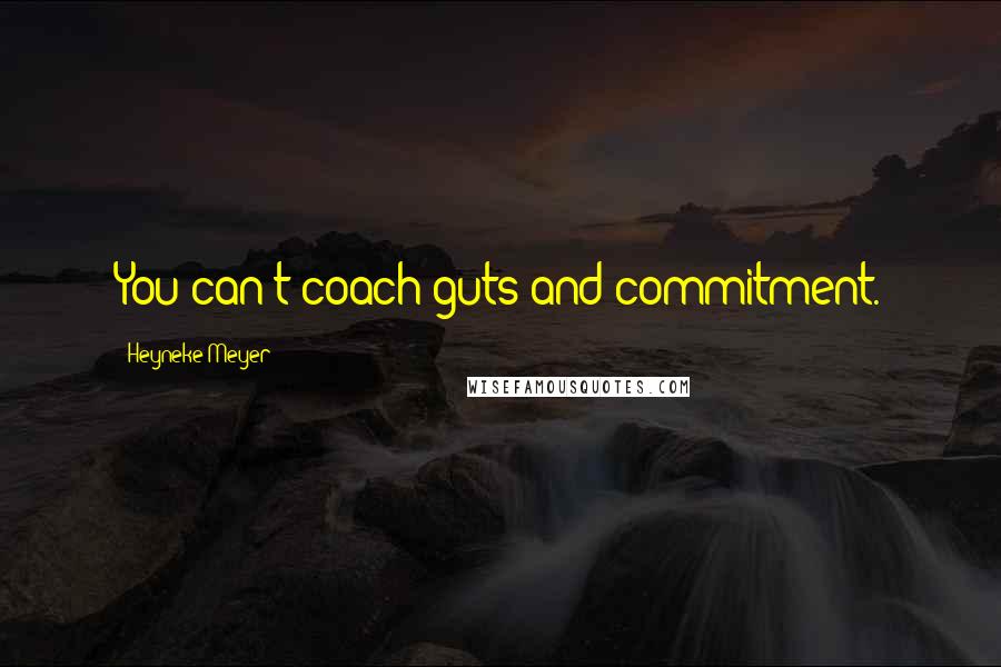 Heyneke Meyer Quotes: You can't coach guts and commitment.