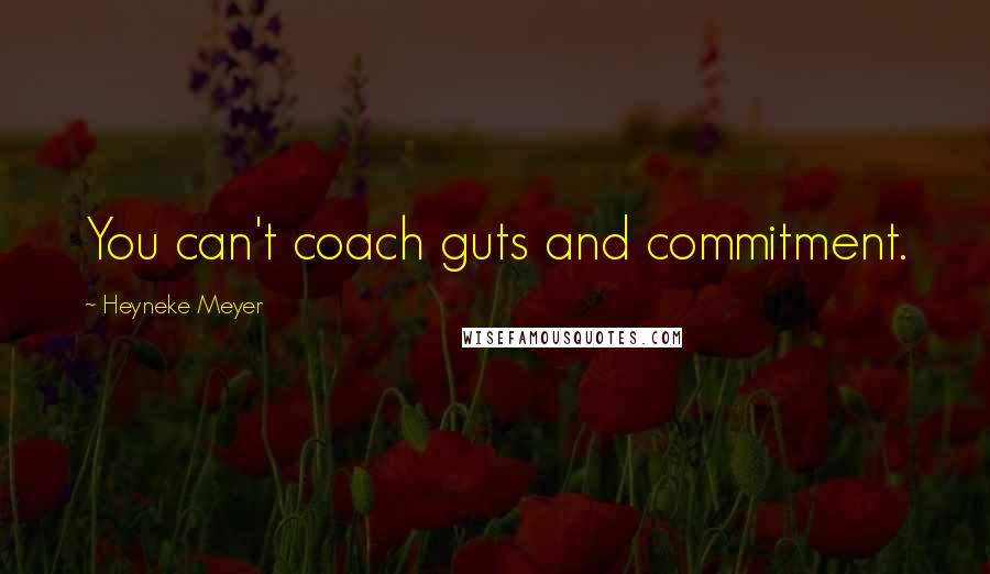 Heyneke Meyer Quotes: You can't coach guts and commitment.