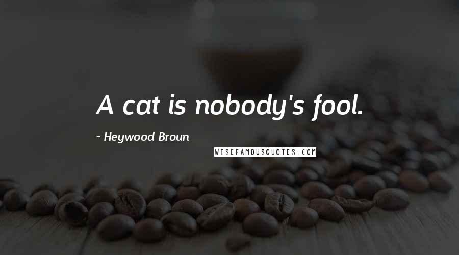 Heywood Broun Quotes: A cat is nobody's fool.