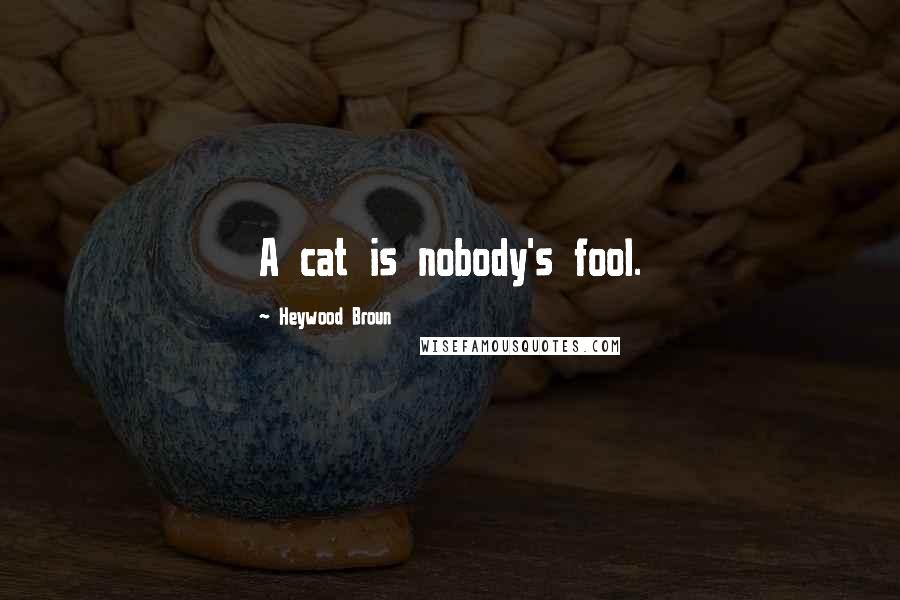 Heywood Broun Quotes: A cat is nobody's fool.