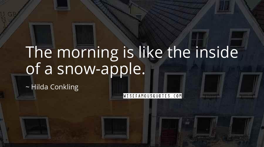 Hilda Conkling Quotes: The morning is like the inside of a snow-apple.