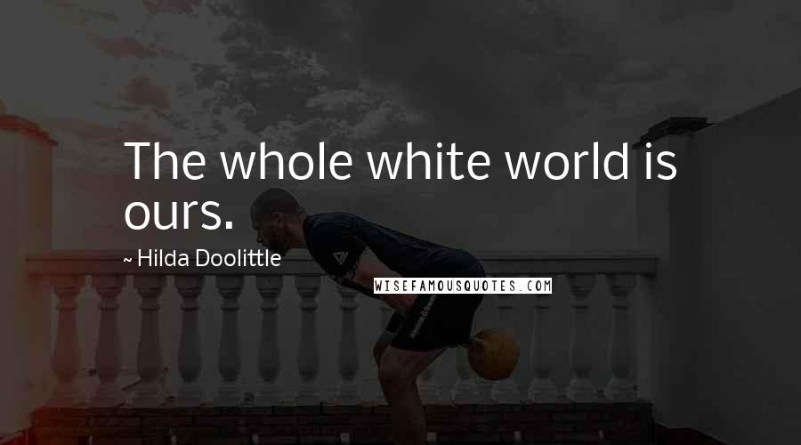 Hilda Doolittle Quotes: The whole white world is ours.