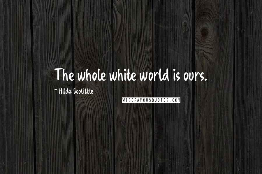 Hilda Doolittle Quotes: The whole white world is ours.