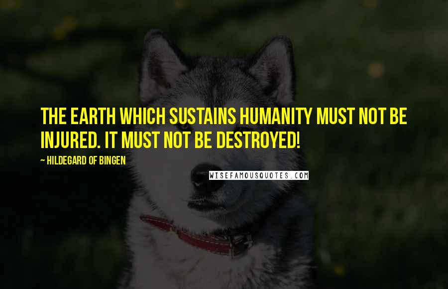 Hildegard Of Bingen Quotes: The earth which sustains humanity must not be injured. It must not be destroyed!