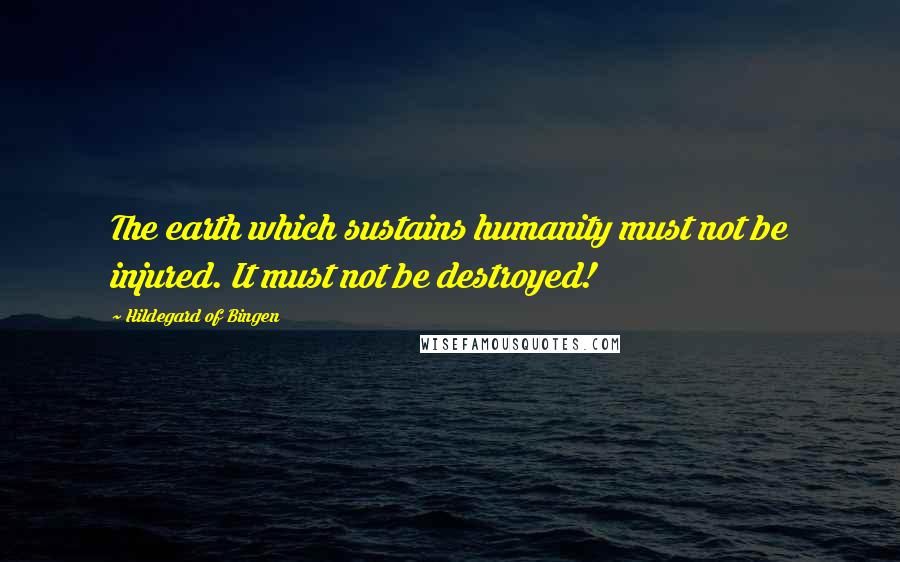 Hildegard Of Bingen Quotes: The earth which sustains humanity must not be injured. It must not be destroyed!