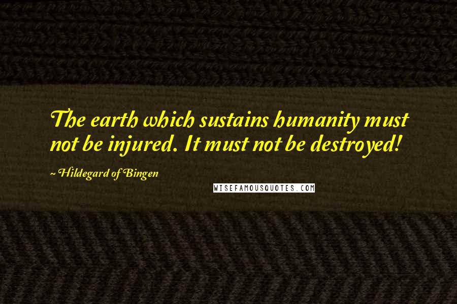 Hildegard Of Bingen Quotes: The earth which sustains humanity must not be injured. It must not be destroyed!