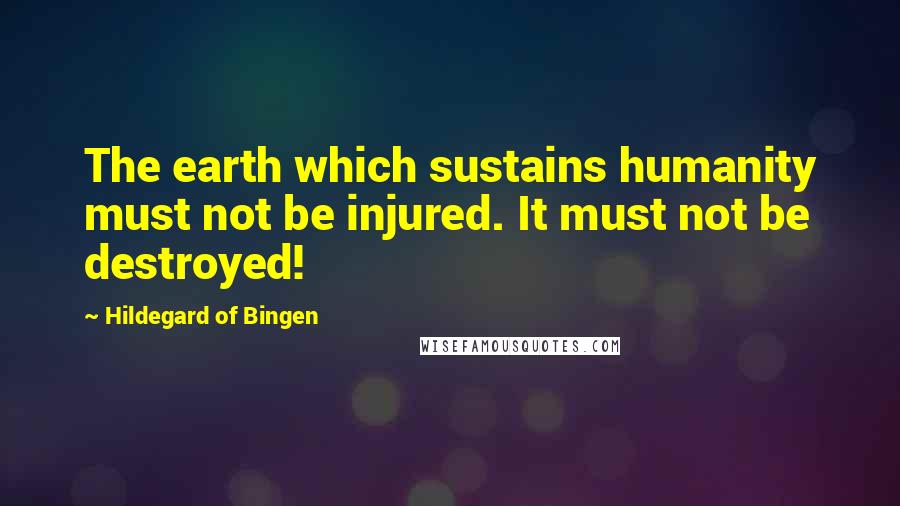 Hildegard Of Bingen Quotes: The earth which sustains humanity must not be injured. It must not be destroyed!