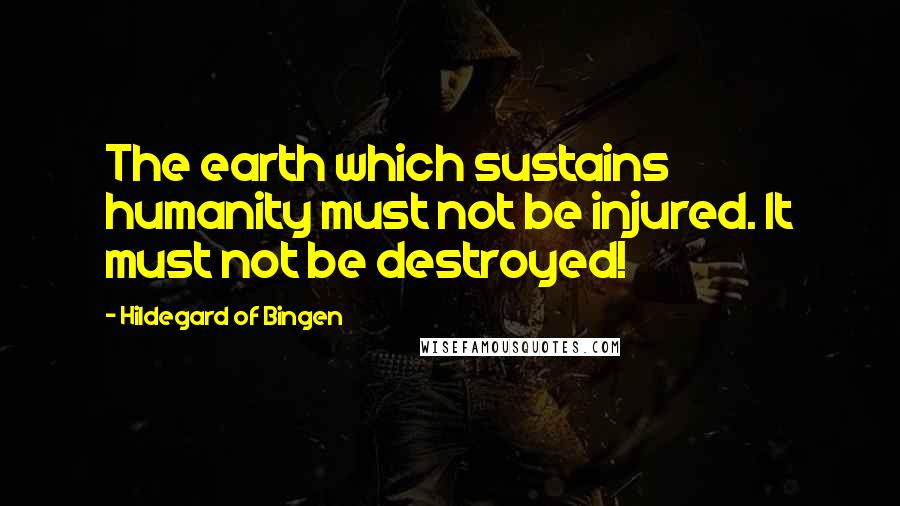 Hildegard Of Bingen Quotes: The earth which sustains humanity must not be injured. It must not be destroyed!