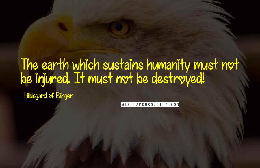 Hildegard Of Bingen Quotes: The earth which sustains humanity must not be injured. It must not be destroyed!