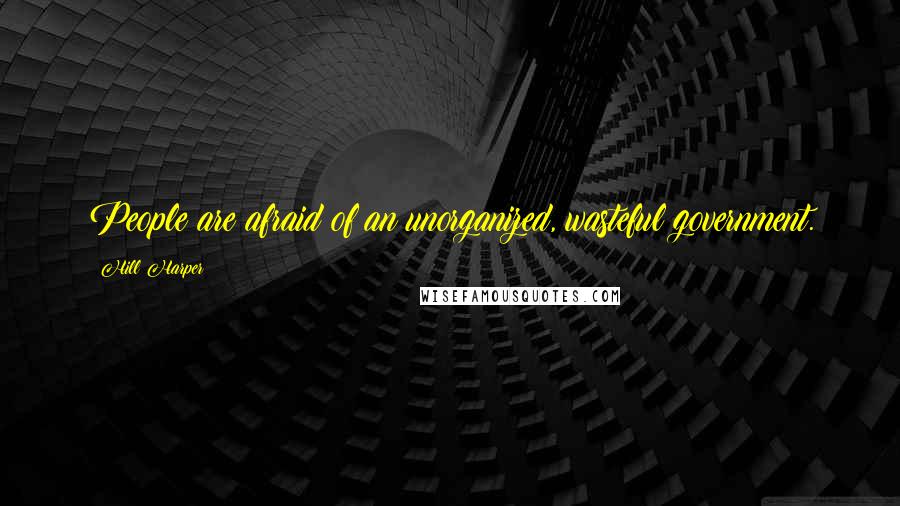 Hill Harper Quotes: People are afraid of an unorganized, wasteful government.
