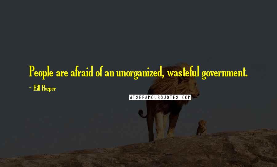 Hill Harper Quotes: People are afraid of an unorganized, wasteful government.