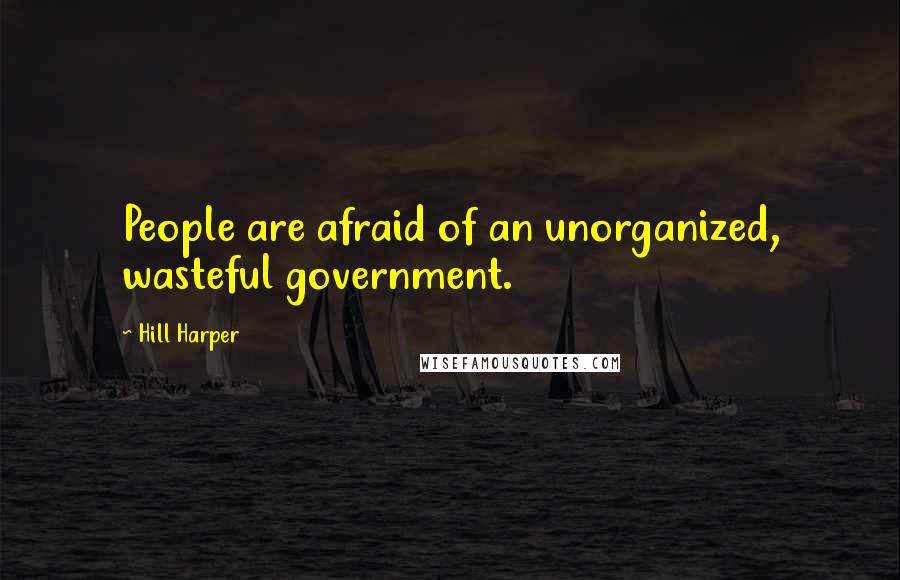 Hill Harper Quotes: People are afraid of an unorganized, wasteful government.
