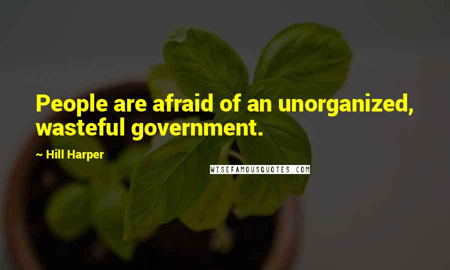 Hill Harper Quotes: People are afraid of an unorganized, wasteful government.