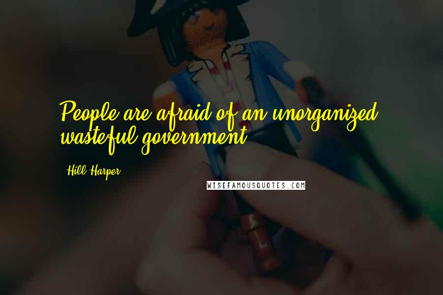 Hill Harper Quotes: People are afraid of an unorganized, wasteful government.