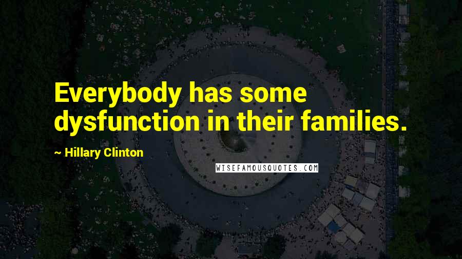 Hillary Clinton Quotes: Everybody has some dysfunction in their families.