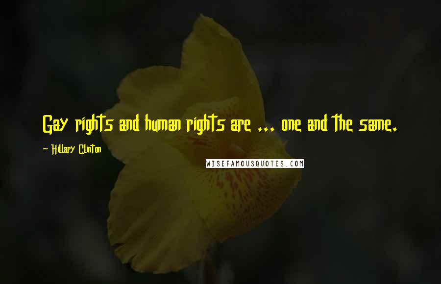 Hillary Clinton Quotes: Gay rights and human rights are ... one and the same.