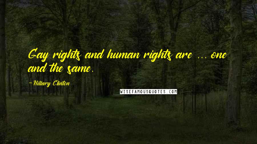 Hillary Clinton Quotes: Gay rights and human rights are ... one and the same.