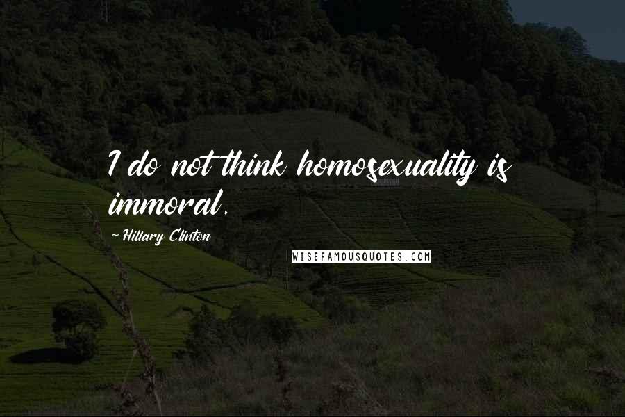 Hillary Clinton Quotes: I do not think homosexuality is immoral.