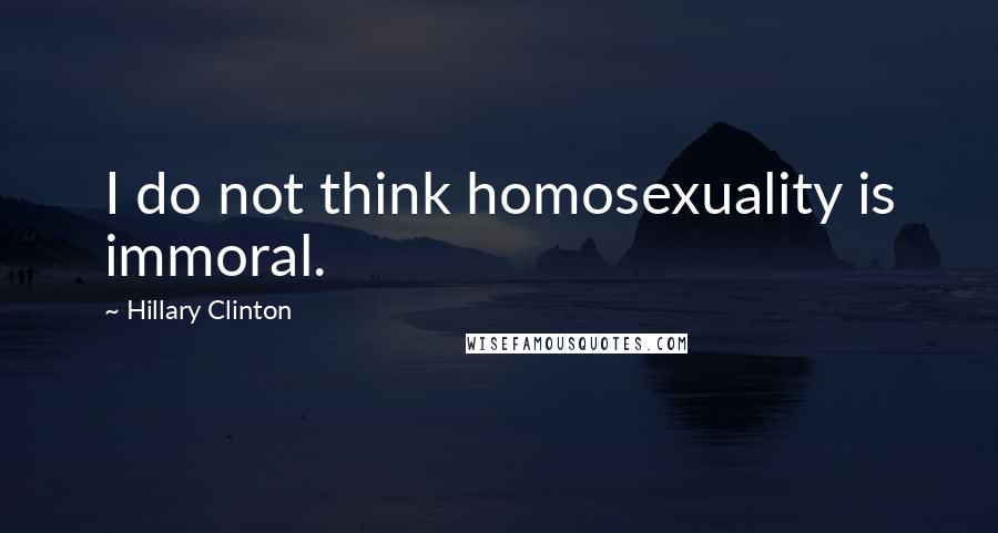 Hillary Clinton Quotes: I do not think homosexuality is immoral.