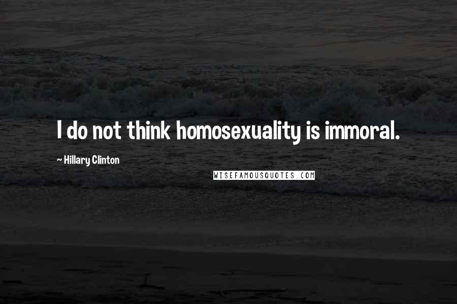 Hillary Clinton Quotes: I do not think homosexuality is immoral.